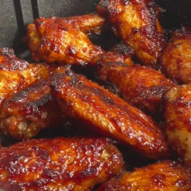 Crispy Air Fryer Soy Garlic Wings served with dipping sauce