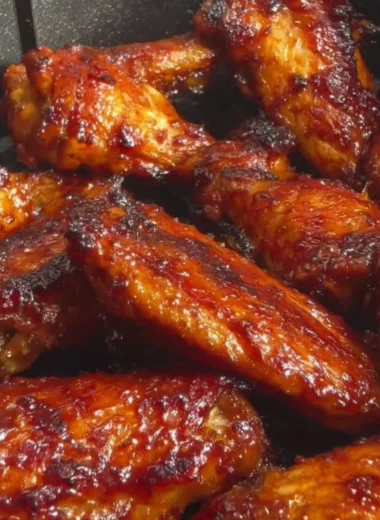 Crispy Air Fryer Soy Garlic Wings served with dipping sauce