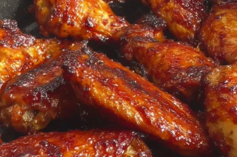Crispy Air Fryer Soy Garlic Wings served with dipping sauce