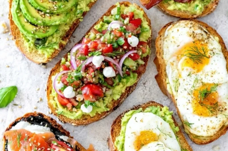 Delicious avocado toast topped with fresh ingredients, perfect for breakfast