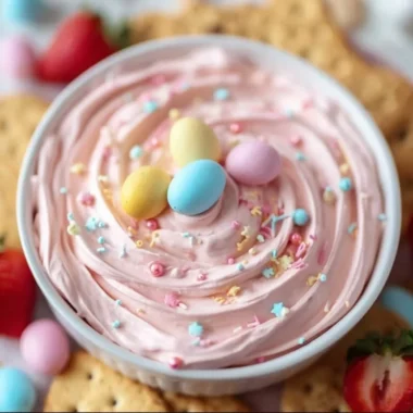 Festive creamy dip served in a bowl for holiday parties