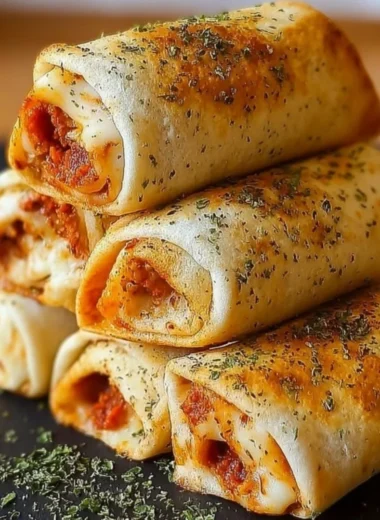 High protein pepperoni pizza rolls fresh out of the oven