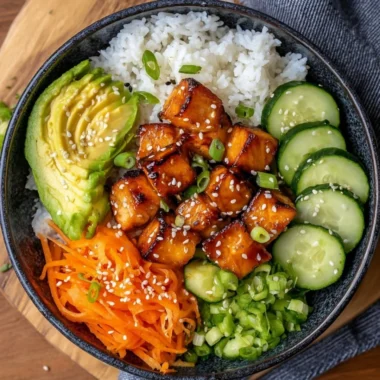 Delicious Salmon Bowl with fresh ingredients and vibrant presentation.