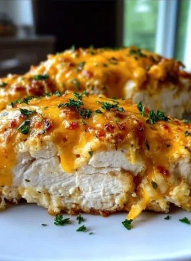 4-Ingredient Ranch Chicken Bake prepared in a dish, showcasing a delicious dinner option.