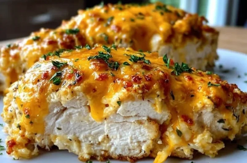 4-Ingredient Ranch Chicken Bake prepared in a dish, showcasing a delicious dinner option.