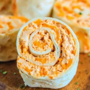 Delicious Buffalo Chicken Roll Ups served on a platter