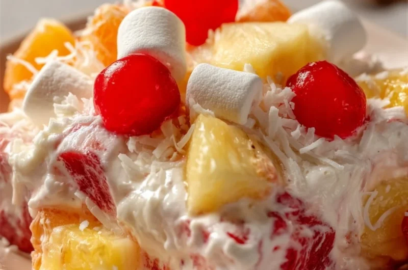 A vibrant bowl of Better Than Sex Fruit Salad featuring a colorful array of fresh fruits.