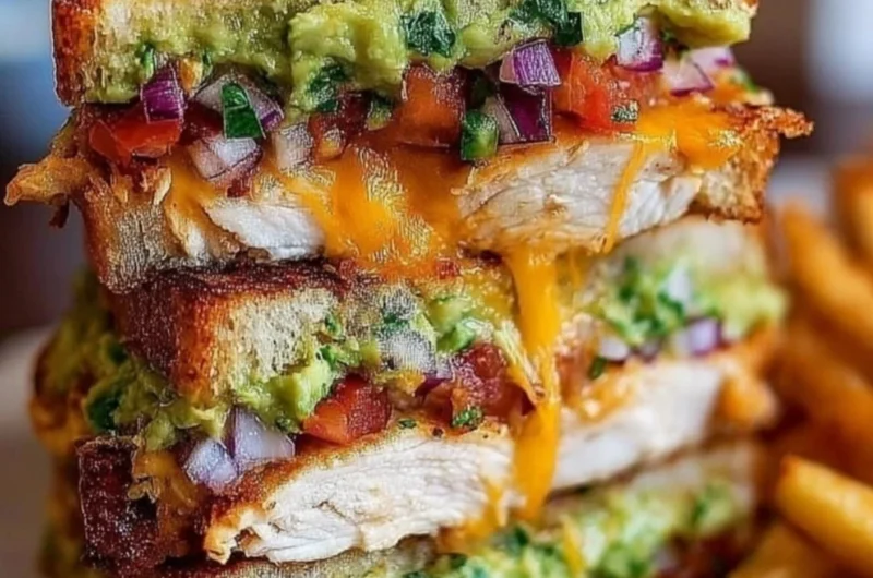 Chicken Avocado Melt Sandwich with fresh ingredients and melted cheese