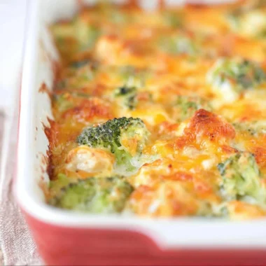 Delicious Chicken Broccoli Bake with cheese and rice
