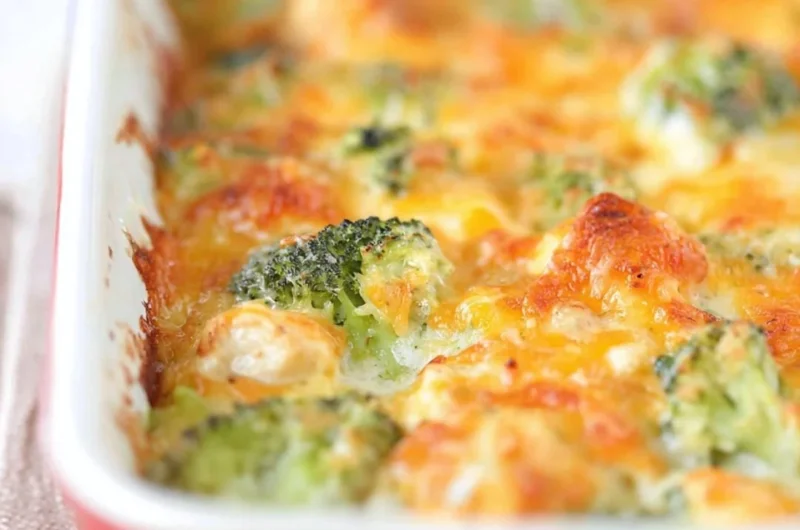 Delicious Chicken Broccoli Bake with cheese and rice