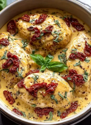 Crockpot Marry Me Chicken in a creamy sauce served on a plate