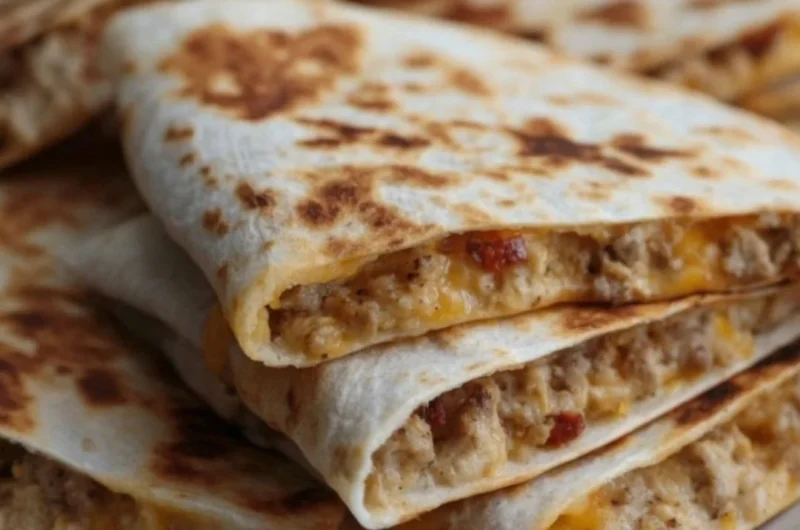 Delicious extra cheesy ground chicken quesadillas with fresh toppings