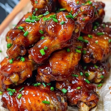 Delicious honey BBQ chicken wings served on a plate