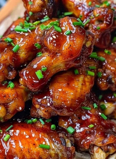 Delicious honey BBQ chicken wings served on a plate