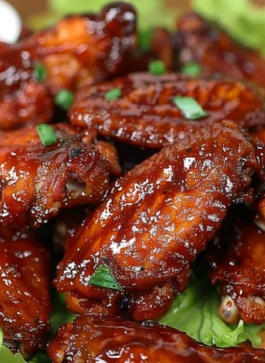Delicious honey BBQ wings served on a platter for a tasty snack or meal.