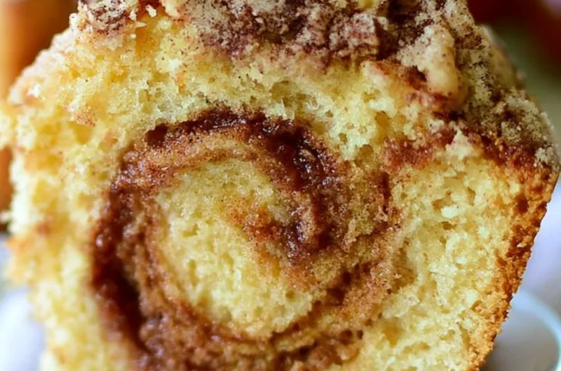 Deliciously baked Cinnamon Swirl Coffee Cake with a rich cinnamon swirl topping.