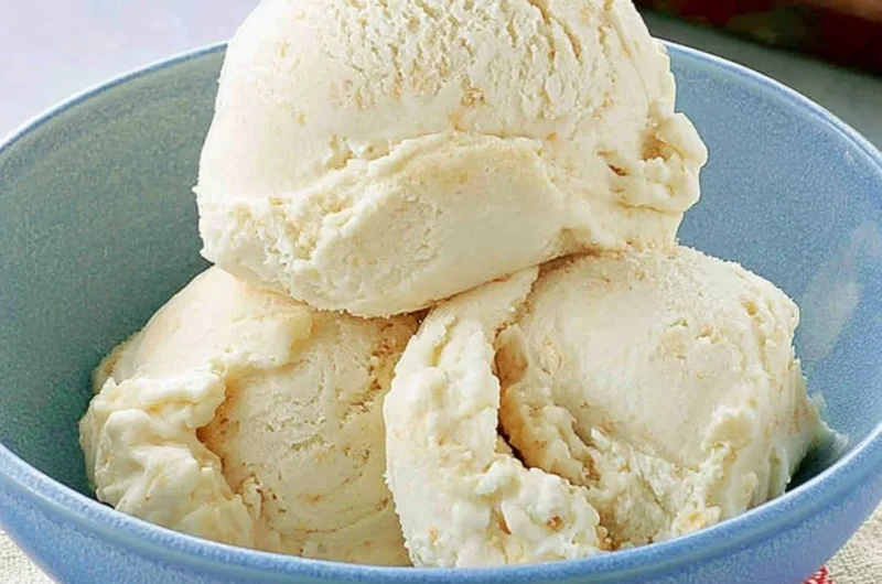 Delicious homemade Cake Batter Ice Cream in a bowl, inspired by Cold Stone's recipe.