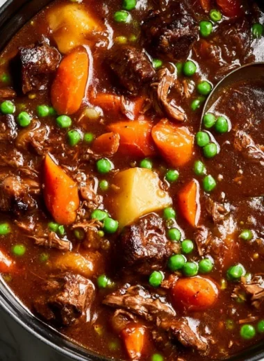 Delicious bowl of easy beef stew with vegetables and tender meat