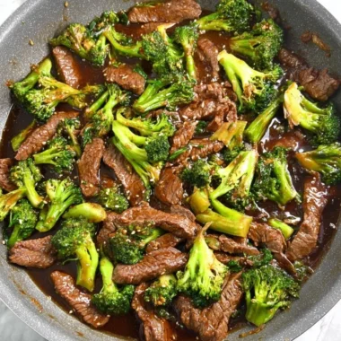 Gluten-free beef and broccoli dish served in a bowl