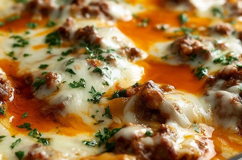 Delicious unstuffed ground beef cabbage roll casserole served in a cozy dish.