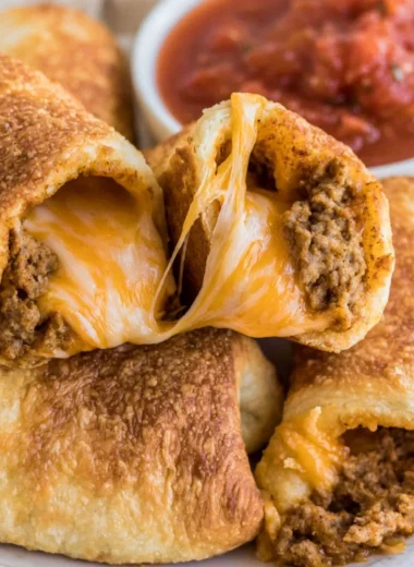 Delicious cozy cheesy taco sticks with melted cheese and tasty toppings